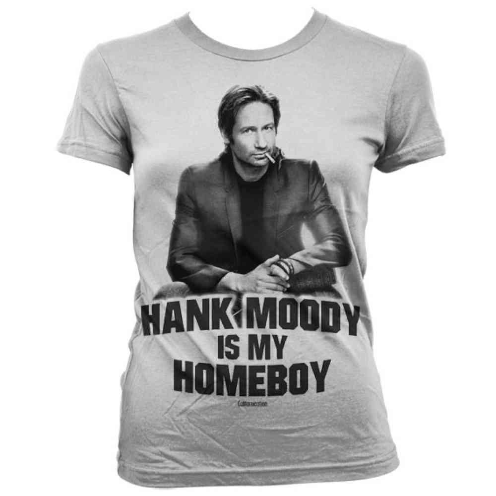 Californication Damen Tshirt Hank Moody Is My Homeboy Weiss Attitude