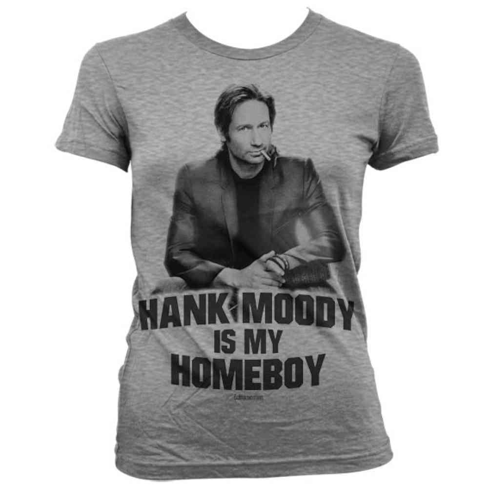 Californication Damen Tshirt Hank Moody Is My Homeboy Grau Attitude