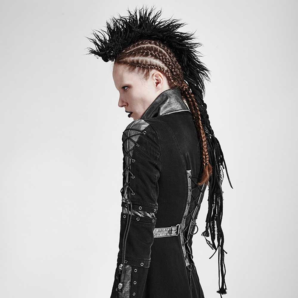 Punk Rave Foxa Mohawk Head Haarschmuck Schwarz Gothic